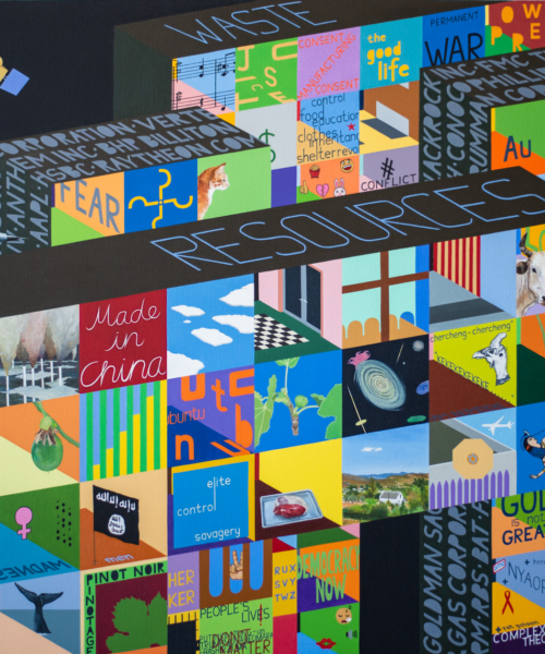 Boxed- In 2016<br>
116 X 97 cm<br>
oil on canvas